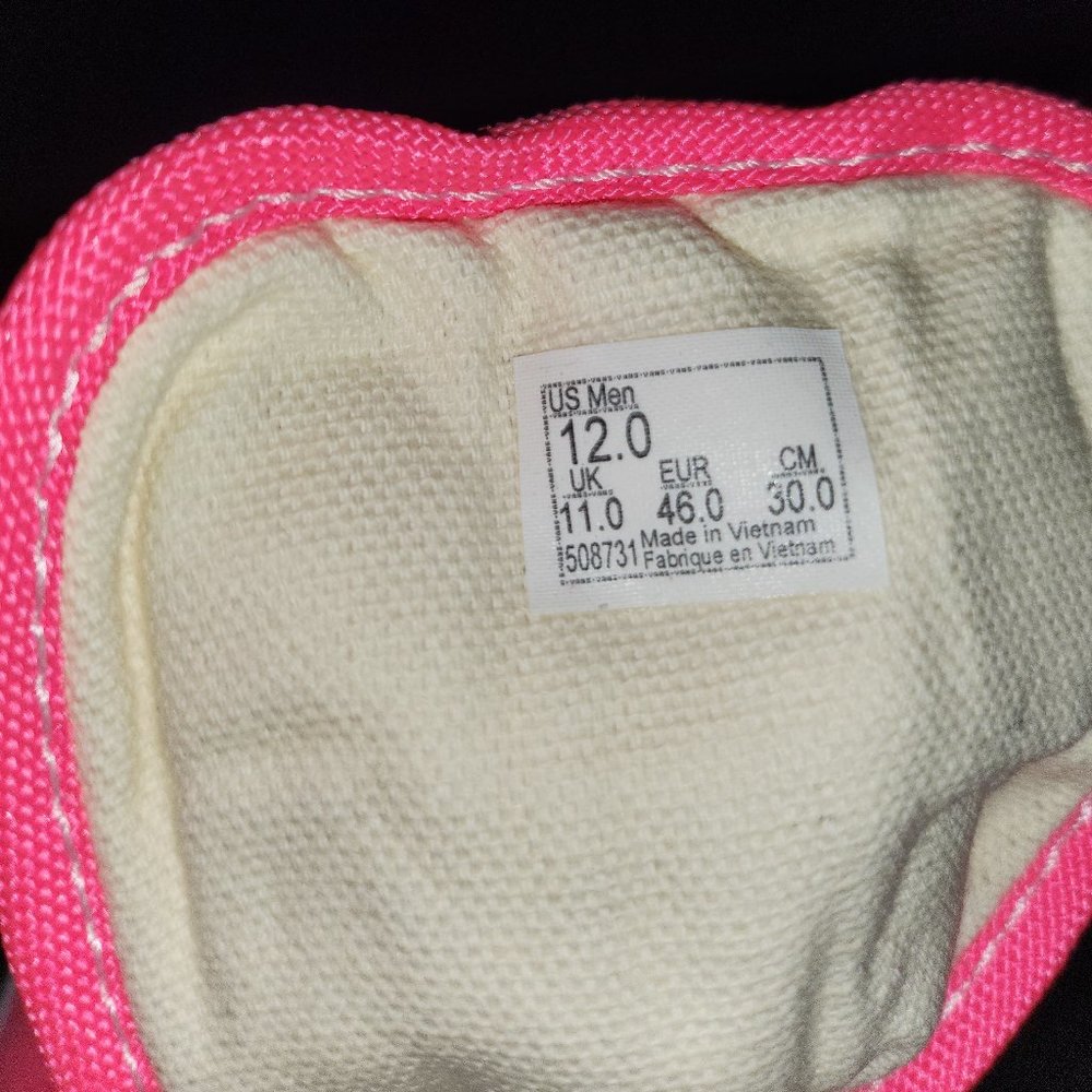 NWT Neon Vans, Size 12 Mens, Pink